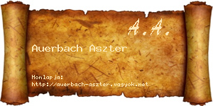Auerbach Aszter névjegykártya